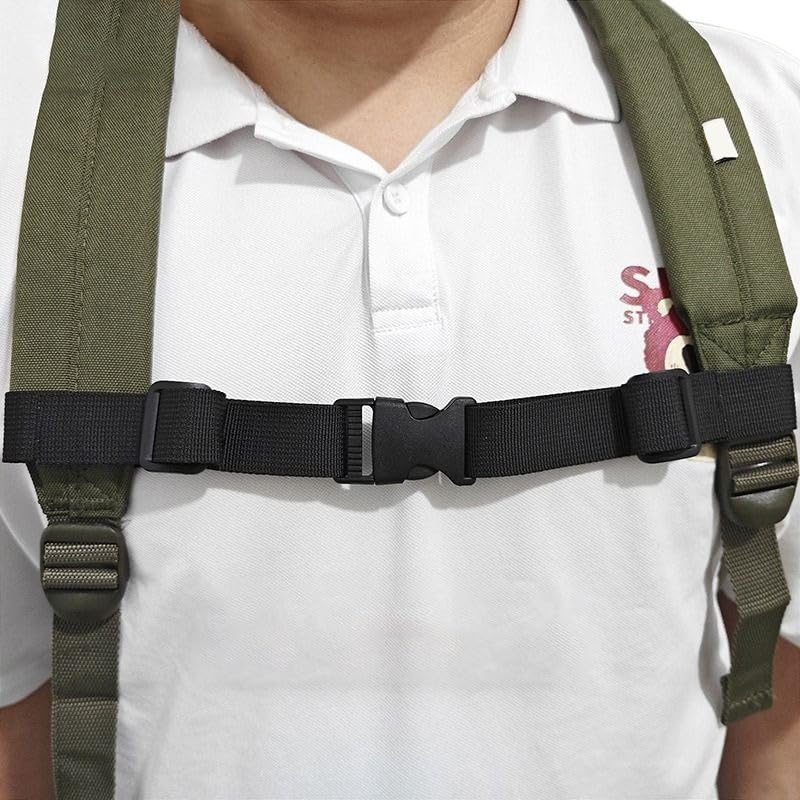 Adjustable Backpack Chest Strap, Lightweight Minimalist Polyester Stabilizer with Buckle for Hiking, Camping and Travel, Secure Fit, Luggage Straps