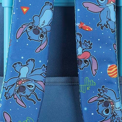 Disney's Stitch 16" Rolling Travel Backpack With Wheels And A Keychain - color: Disney’s Stitch Rolling Blue