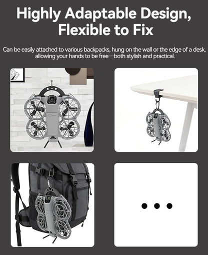 Backpack Clip Hook Compatible with DJI NEO 2 - Quick-Release Design, Lightweight 11g, 1kg Load Capacity, Versatile Mounting for Hands