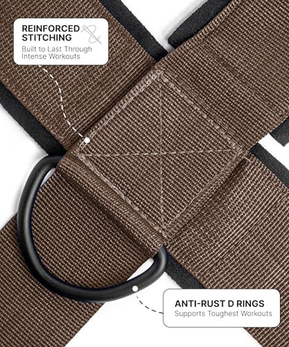 DMoose Fitness Neck Harness for Weight Lifting - Soft Padded Head & Chin Strap with 30" Heavy Duty Steel Chain - Neck Exerciser, Trainer & Strengthener to Support Injury Recovery and Intense Workouts - color: Cocoa Brown