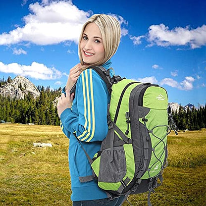 INOXTO lightweight Hiking Backpack 35L/40L Hiking Daypack with Waterproof Rain Cover for Travel Camping Outdoor Men and Women - color: 40l Green