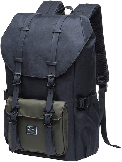 KAUKKO Laptop Outdoor Backpack, Traveling Rucksack Fits 15.6 Inch Laptop(5-5-Blackgreen) - color: 5-5blackgreen