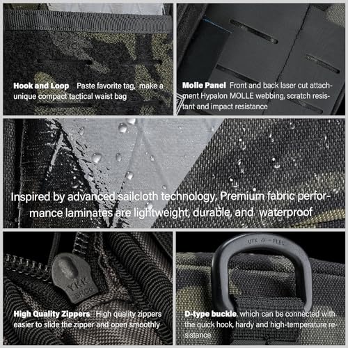 TACTICAL GEEK Block E3.0 EDC Compact Waist Pocket Pouch, Men EDC Pouch Organizer, Multi-Purpose Molle Tool Pouch, Utility Tool Organizer Bag for Daily Essentials Carry(Black Camo) - color: Black Camo