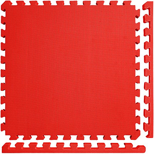Meister X-Thick 1.5" Interlocking EVA Foam Mats - 2X Cushion for Wrestling, MMA Takedowns & Gymnastics - 2'x2' Tiles - color: Red, size: 16 Tiles (64 Sqft)