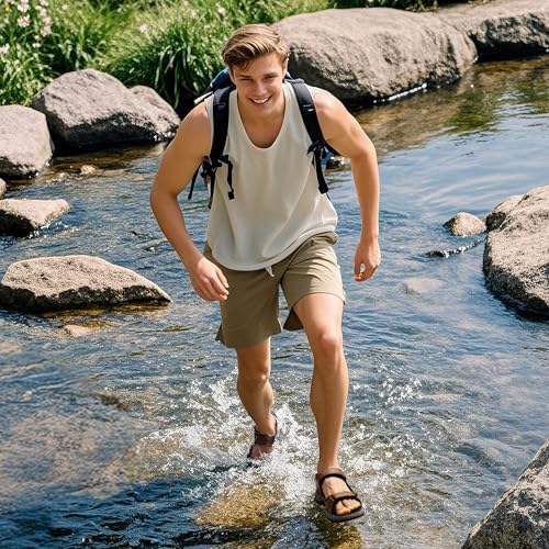 DREAM PAIRS Men's Hiking Beach Summer Water Sandals - color: Brown, size: 11