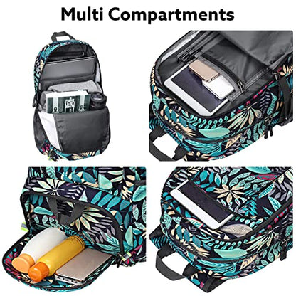 G4Free 40L Lightweight Packable Hiking Backpack, Waterproof Travel Daypack - color: Blue Leaf