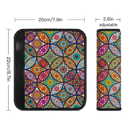 Car Seat Belt Pad Cover, 4-Pack Soft Car Safety Seat Belt Strap Shoulder Pad for Adults and Children, Suitable for Car Seat Belt, Backpack, Shoulder Bag(Pretty Mandala) - color: 4 pack mandala cover