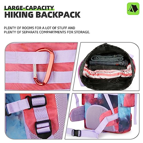 King'sGuard 70L Camping Hiking Backpack for Men Women Large Military Tactical Backpack Molle Rucksack Backpack for Outdoor - color: Nebula Camo