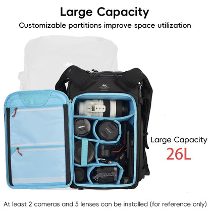Summit Creative 26L Water-Resistant Camera Backpack for DSLR & Mirrorless Cameras – Travel-Friendly Photography Bag with Lens, Tripod, and 16" Laptop Storage – Black - color: 26L Black