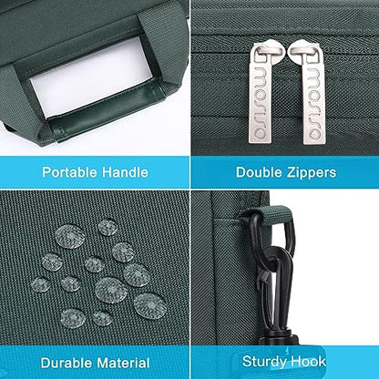 MOSISO Laptop Shoulder Bag 15.6 inch, 15-15.6 inch Computer Bag Compatible with MacBook Pro 16 inch, HP, Dell, Lenovo, Notebook with 2 Raised&1 Flapover&1 Horizontal Pocket&Handle&Belt, Emerald Green - color: Emerald Green, size: 16 inch