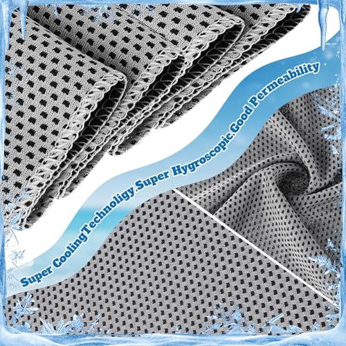 Honoson 20 Pcs12x25 Inch Cooling Hoodie Towel Bulk for Neck and Face 40x12 Inch Quick Dry Sweat Towels Instant Ice Cold Towel for Hot Weather Run Yoga Gym(Dark Gray, Light Gray, White, Black) - color: Dark Gray, Light Gray, White, Black