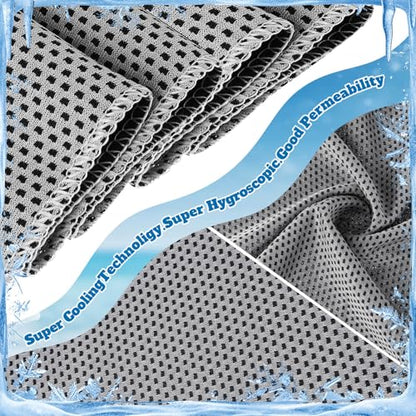 Honoson 20 Pcs12x25 Inch Cooling Hoodie Towel Bulk for Neck and Face 40x12 Inch Quick Dry Sweat Towels Instant Ice Cold Towel for Hot Weather Run Yoga Gym(Dark Gray, Light Gray, White, Black) - color: Dark Gray, Light Gray, White, Black