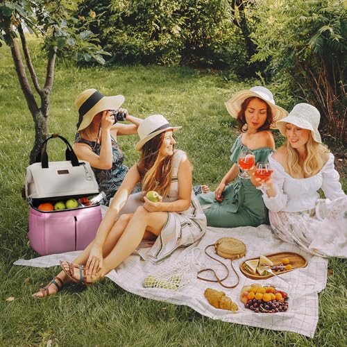 Maelstrom Cooler Backpack, 36 Cans Insulated Backpack Cooler, Soft Leakproof Double Deck Cooler Bag, Lightweight Lunch Backpack for Men & Women,Perfect for Beach Travel, Camping & Work-Beige Pink | 36 Can,Keeps Food Cold For 16h,Ergonomic, Lightweight. Pe