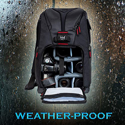 Deco Gear DSLR Camera Backpack, Customizable Compartments for Cameras, Lenses, Accessories & Laptop, Weather Protective, Perfect for Canon Nikon & Sony Photographers (Can Also Turn Into Sling Bag)