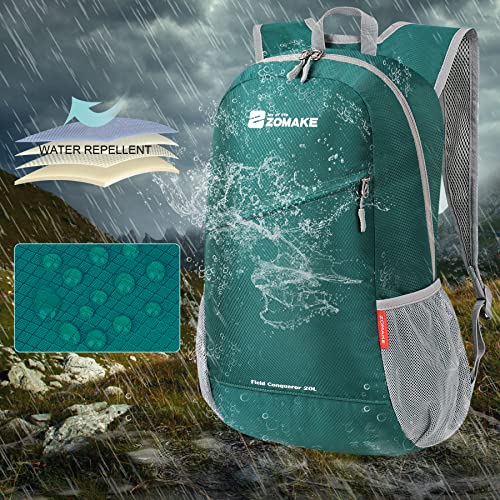 ZOMAKE Lightweight Packable Backpack 20L,Foldable Backpacks Small Daypack for Hiking Water Resistant Day Bag for Travel(Army Green) - color: Army Green