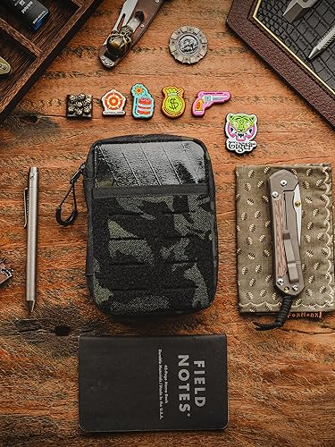 TACTICAL GEEK Block E3.0 EDC Compact Waist Pocket Pouch, Men EDC Pouch Organizer, Multi-Purpose Molle Tool Pouch, Utility Tool Organizer Bag for Daily Essentials Carry(Black Camo) - color: Black Camo