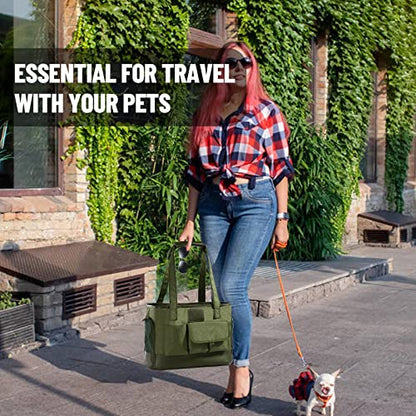 Dog Carrier, Cat Carrier, Pet Carrier, Foldable Waterproof Premium Oxford Cloth Dog Purse, Portable Bag Carrier for Small to Medium Cat and Small Dog - color: Green
