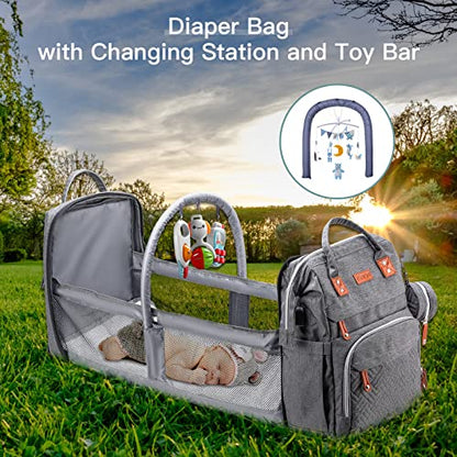 ISMGN Diaper Bag Backpack with Changing Station, Extra Large Diaper Bag, Multifunctional Diaper Bag, Baby Bag, Deep Gray - color: Upgrade Deep Gray