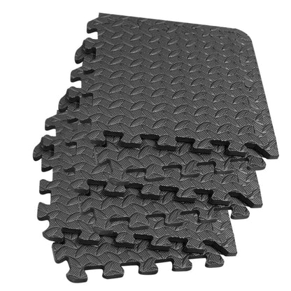 ibasenice Leaf Grain Gym Floor Mats 16 Pieces 11.81X11.81 Inch Eva Foam Interlocking Tiles Thick Cushioned Non-Slip Exercise Mats for Home Gym Yoga Dance