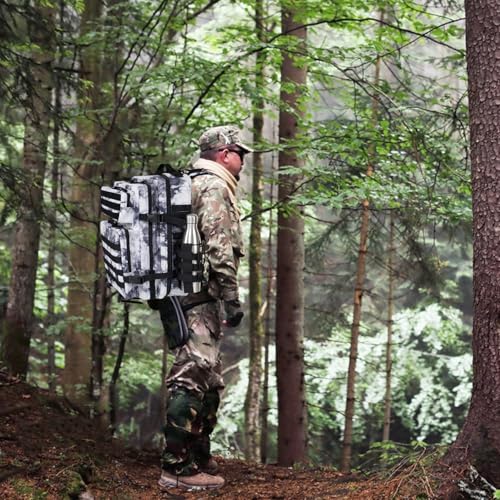 45L Military Tactical Backpacks For Men Camping Hiking Trekking Daypack With Removable Water Bottle Pouch Bug Out Bag Lage MOLLE 3 Day Assault Pack - Balck White Cmao Pack - color: Balck White Cmao