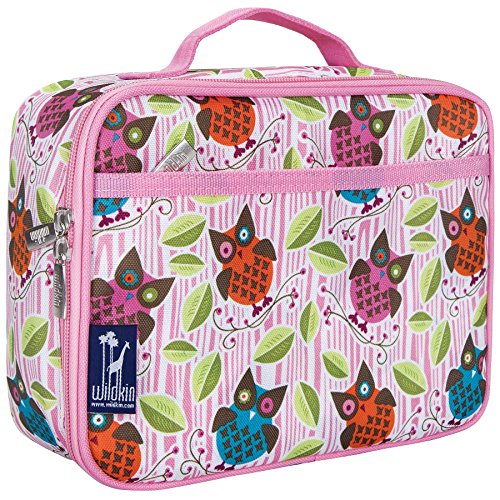 Wildkin Kids Insulated Lunch Box, Keeps Food Hot or Cold, BPA-Free with Mesh Pockets & Easy-Clean Lining – Ideal for School, Travel & Daycare – Owls - color: Owls, size: 9.75 x 7 x 3.25 inches