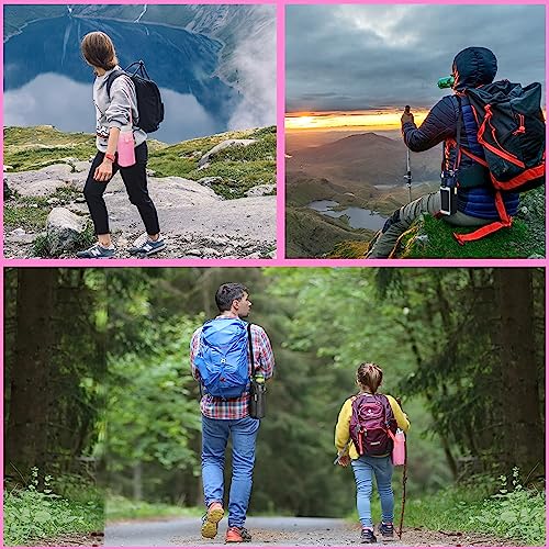 Water Bottle Holder with Strap, Premium Water Bottle Carrier with Strap Easy Clean, Light Water Bottle Carrier Bag, Water Bottle Holder with Pocket for Hiking, Walking, Travel - color: pink & black