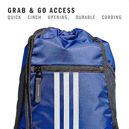 adidas Alliance Sackpack – Drawstring Backpack for Sports, Small Gym Bag, Team Royal Blue/2, OSFA - color: Team Royal Blue/2