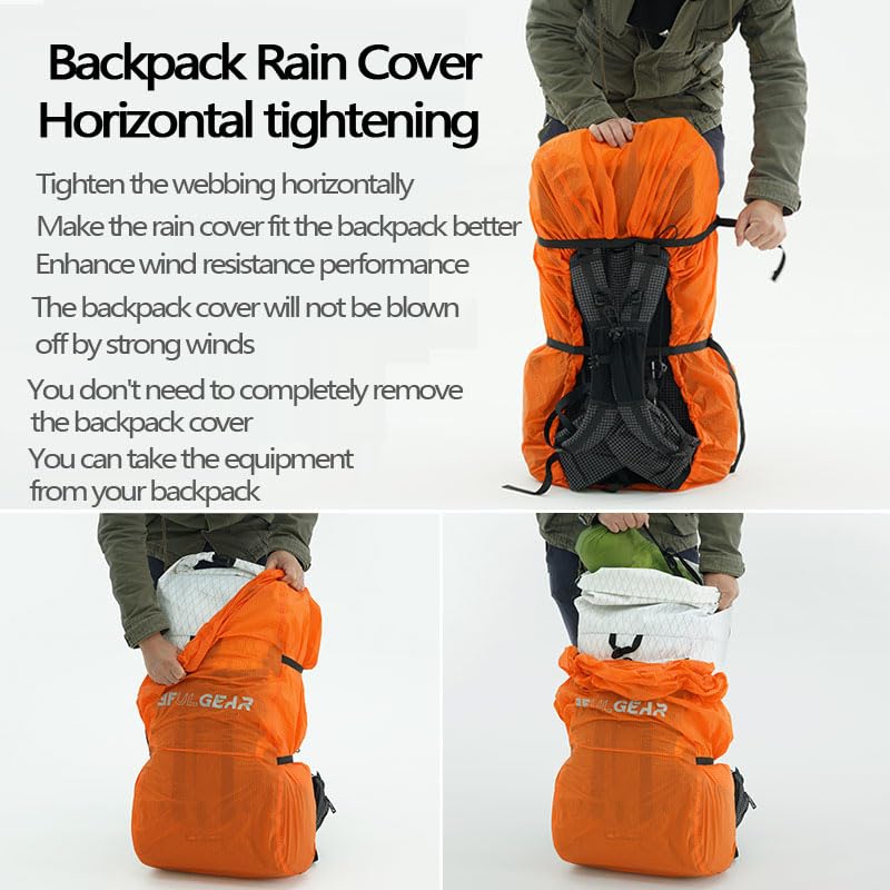 3F 20-85L backpack rain cover, waterproof, dustproof, wear-resistant, tear resistant outdoor hiking backpack cover (blue-M) - color: Blue-m