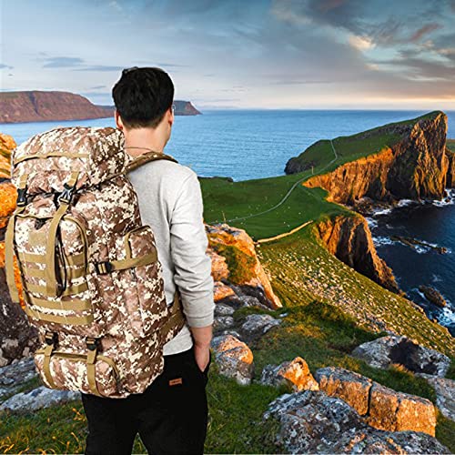 70L Hiking Backpack for Men, Waterproof Lightweight Camping Backpack, Military Rucksack with Molle, 3-Day Assault Pack for Travel, Climbing, Outdoor Sports (Green Camouflage) - style: Green Camouflage