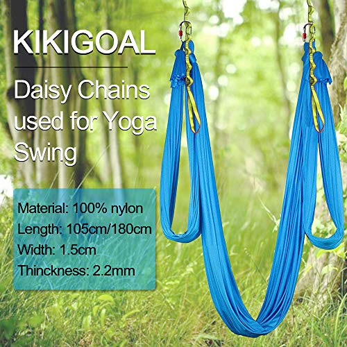 KIKIGOAL 2pcs Safety Daisy Chains Strong Climbing Strap Adjustable Nylon Strap Rope Yoga Pilates Stretching Straps - color: Red, size: 105cm x 1.5cm