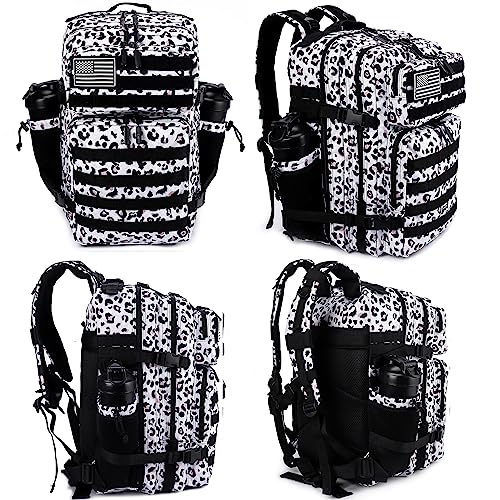 LHI Military Tactical Backpack for Men and Women 45L Army 3 Days Assault Pack Bag Large Rucksack with Molle System - Leopard - color: 2.2 Leopard