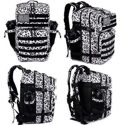 LHI Military Tactical Backpack for Men and Women 45L Army 3 Days Assault Pack Bag Large Rucksack with Molle System - Leopard - color: 2.2 Leopard
