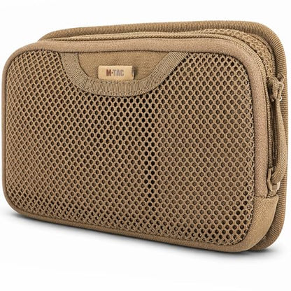 M-Tac Mesh Organizer Pouch with Hook & Loop Backing, EDC Tactical Admin Pouch, Backpack Organizer Insert, Small Gear Utility Bag - color: Coyote Brown