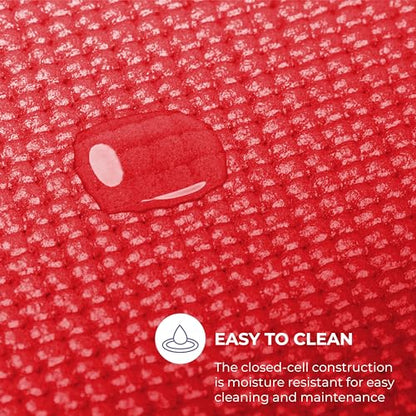 Voyage Yoga Mat, 6 Pack, 72" x 24" Professional Studio and Gym Bulk Yoga Mats, 5mm Thick, Durable, Anti-Tear, Non Slip Fitness and Exercise Mats - color: Red
