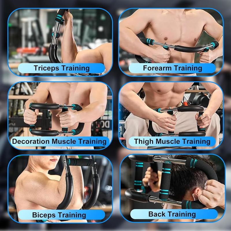 Twister Arm Trainer for Men - 40-100 LBS Adjustable Chest Workout Equipment with 3 Resistance Levels, Portable Detachable Home Gym Strength Trainer for Upper Body Muscle Building, Exercise Equipment
