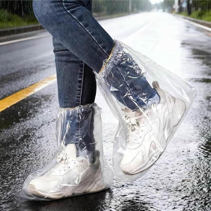 2026 New 10 Pairs Shoe Covers Boot Covers Plastic Disposable Waterproof Shoe Covers for Men and Women Rain Outdoor Indoors Overshoes (Transparent) - color: Transparent