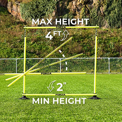 FORZA Pro Adjustable Hurdle Set | Speed & Agility Training with Rubber Bases or Ground Spikes for Extra Stability [4ft or 5ft] - size: 4ft, style: With Rubber Base