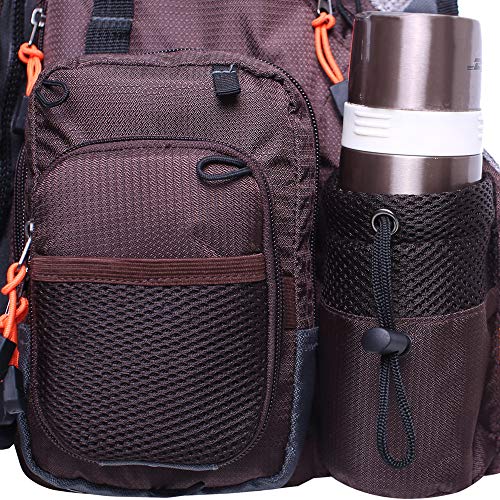Kylebooker Fly Fishing Vest Pack Adjustable for Men and Women - color: Brown
