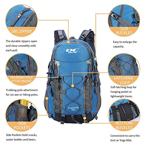 Diamond Candy Waterproof Hiking Backpack for Men and Women, Lightweight Day Pack for Travel Camping | Waterproof - color: Blue
