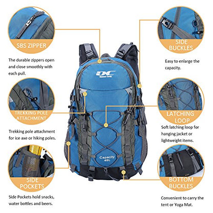 Diamond Candy Waterproof Hiking Backpack for Men and Women, Lightweight Day Pack for Travel Camping | Waterproof - color: Blue