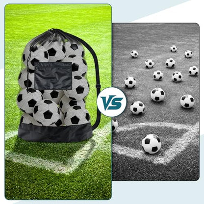 BROTOU Extra Large Soccer Ball Net Bag, 40" x 30" Drawstring Mesh Ball Bag with Zipper Pocket, Sports Equipment Bag for Gym, Cloth, Beach, Swimming Gears - color: Black-3pcs-Durable Upgrade