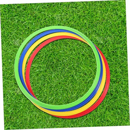 4pcs Soccer Agility Training Rings Sturdy Plastic Sport Rings for Speed and Coordination for Football Players Outdoor Fitness Equipment for Drills and Exercises