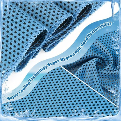 Honoson 20 Pcs12x25 Inch Cooling Hoodie Towel Bulk for Neck and Face 40x12 Inch Quick Dry Sweat Towels Instant Ice Cold Towel for Hot Weather Run Yoga Gym(Light Blue) - color: Light Blue