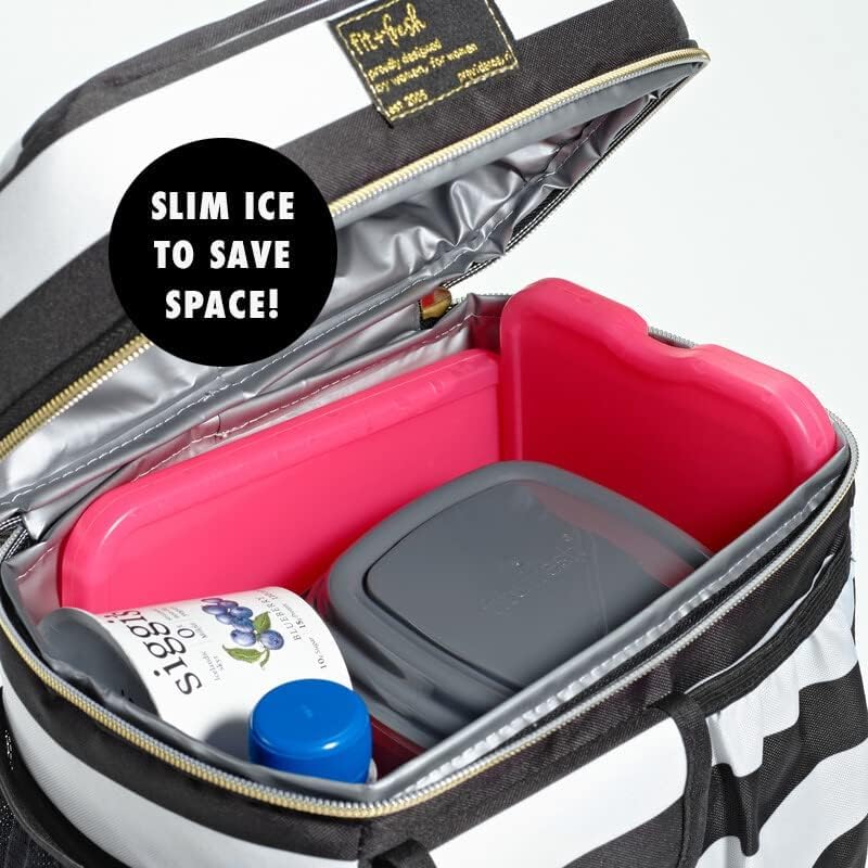 Cool Coolers by Fit & Fresh 4 Pack XL Slim Ice Packs, Quick Freeze Space Saving Reusable Ice Packs for Lunch Boxes or Coolers - color: Pink (4 Pack)