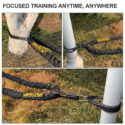 POWER GUIDANCE Battle Rope, 1.5/2 Inch Diameter Poly Dacron 30, 40, 50Ft Length Exercise Equipment for Home Gym & Outdoor Workout, Battle Rope Anchor Included… - size: 1.5 Inch * 30 FT