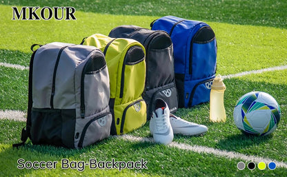 Mkour Soccer Bag - Football Basketball Volleyball Backpack with Ball Compartment and Holder - color: Spring green