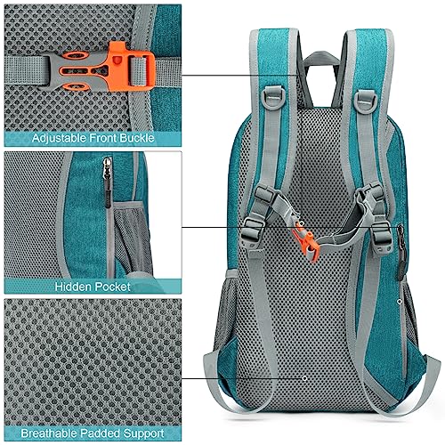 G4Free Mini 10L Hiking Daypack Small Hiking Backpack Cycling Compact Shoulder Backpack Outdoor for Men Women - color: Blue - Peacock Blue