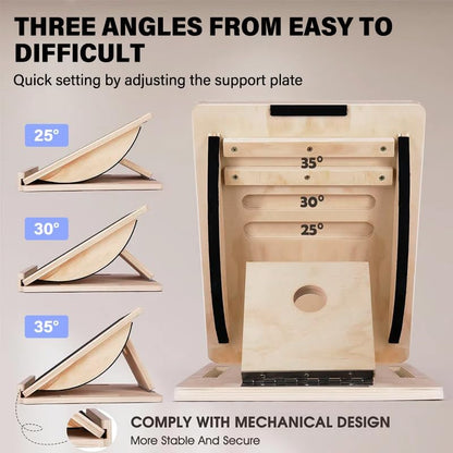 6-Angle Slant Board & Balance Board, 2-in-1 Wooden Mobility Board, Adjustable 40° Incline Stretch Board with Non-Slip Surface, Calf Stretcher and Ankle Balance Board for Adults, Squats, Stability Workouts - color: Single