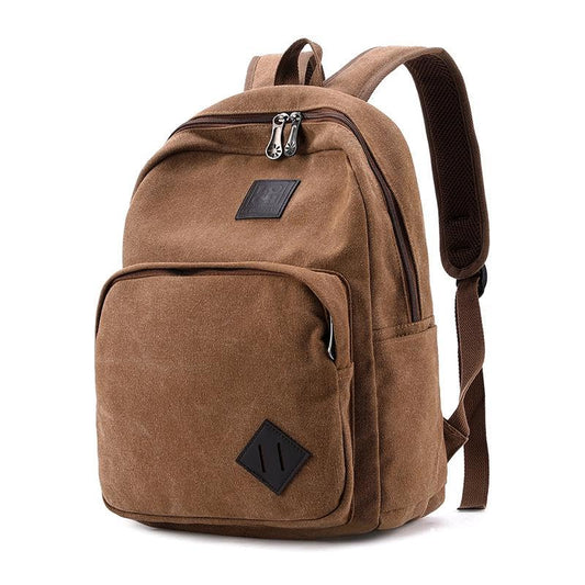 SMAROICE Coffee Brown Canvas Backpack for women & men Durable Rucksack Vintage Daypack for Travel Fits 15.6 Inch Notebook - color: Brown