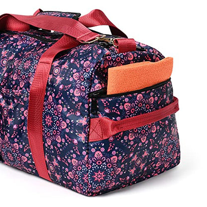 Boulder Bee Pickleball Tote Bag for Women with Paddle Holder - color: Pink & Navy-Duffel Bag